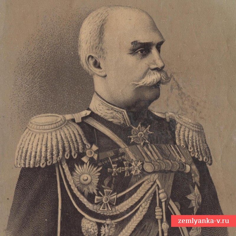 Открытка с портретом генерала А.В. Каульбарса, 1904 г.