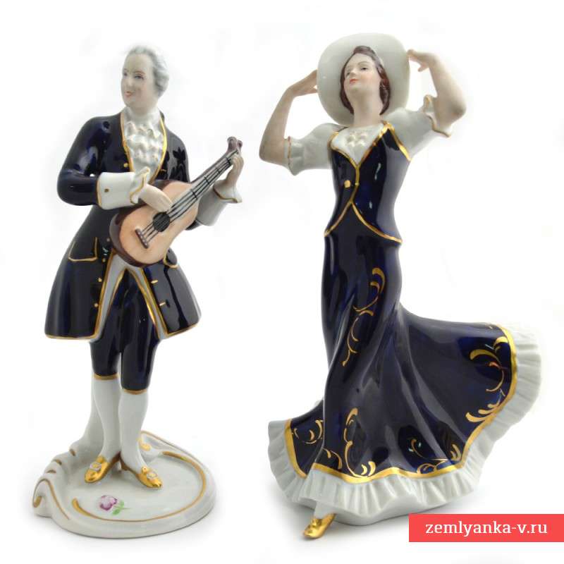Парные статуэтки «Гитарист и танцовщица»