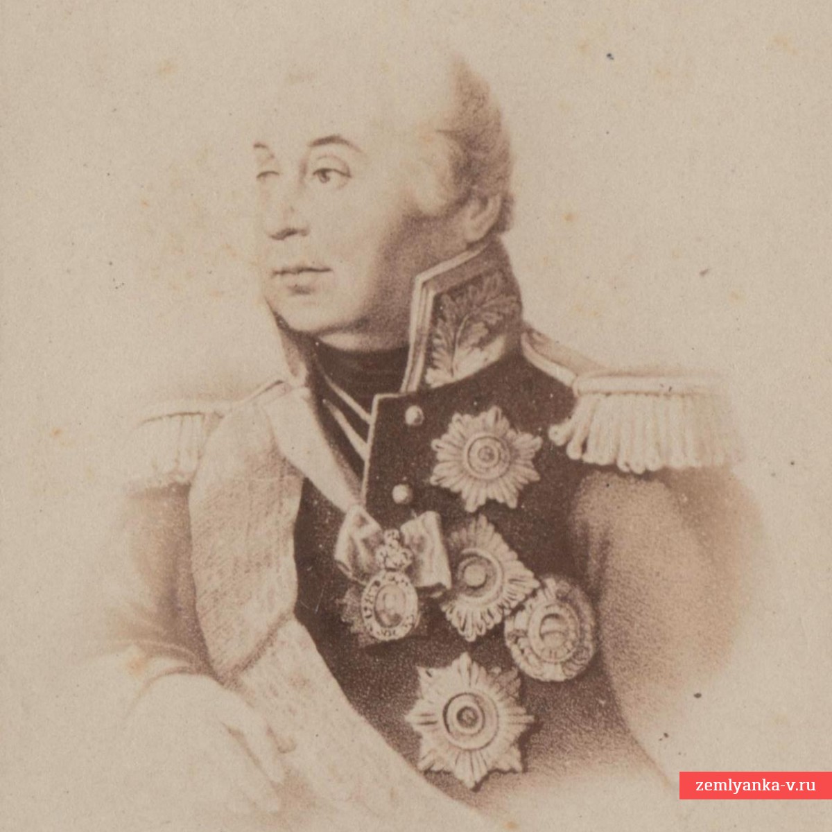 Литографический фотопортрет фельдмаршала М.И. Кутузова