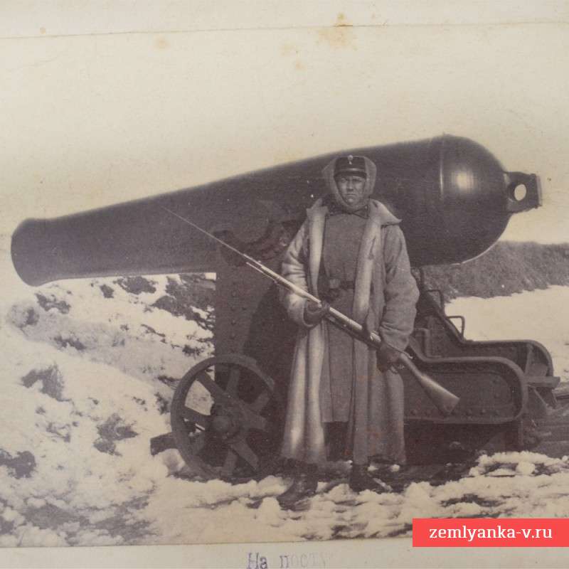 Фото часового, унтер-офицера Динаминдского крепостного пехотного батальона с винтовкой Бердана №2