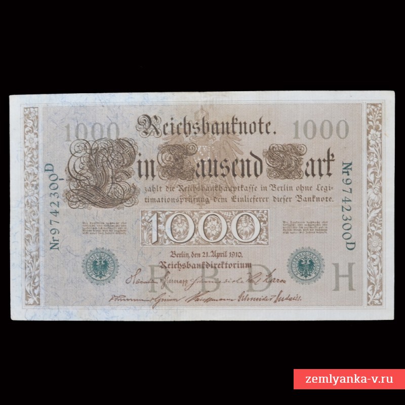 1000 рейхсмарок 1910 года