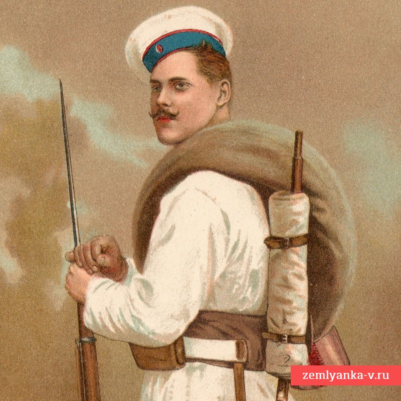 Открытка с изображением рядового Лейб-гвардии Семеновского полка