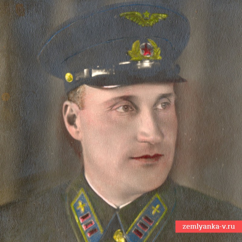 Редкое цветное фото подполковника ВВС РККА