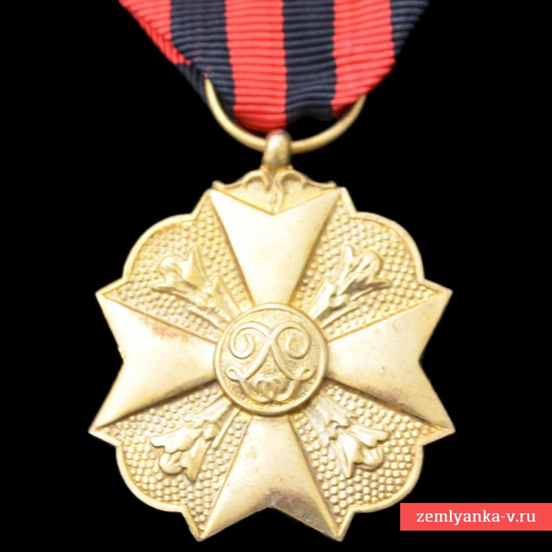 Бельгийский гражданский знак отличия на ленте за административную службу, в золоте