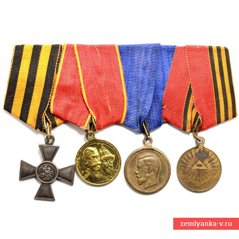 Наградная колодка участника русско-японской войны, кавалера ЗОВО 4 степени №139183