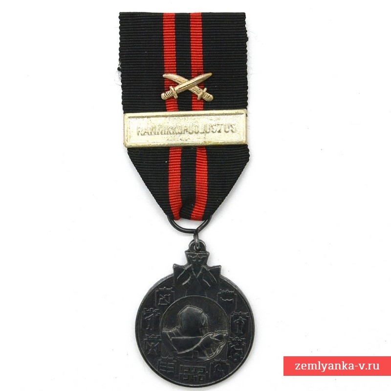 Финская медаль за войну 1939-1940 гг, с планкой «Rannikkopuolustus» и мечами.