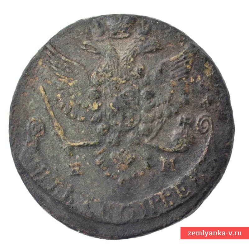 Монета 5 копеек 1779 года, переходной тип герба
