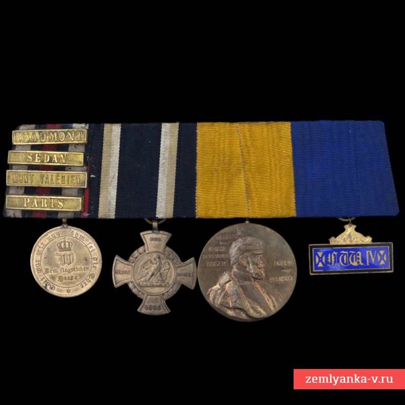 Колодка с наградами участника войн 1866 и 1870/71гг, которые вела Пруссия