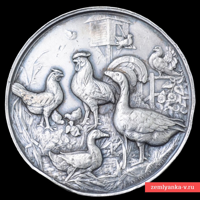 Прусская серебряная медаль за заслуги в птицеводстве 1887-1906 гг