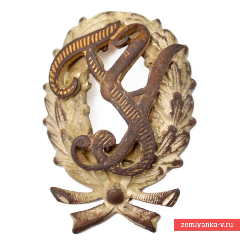 Кокарда (знак) учащегося городского училища, тип «буквы в венке»