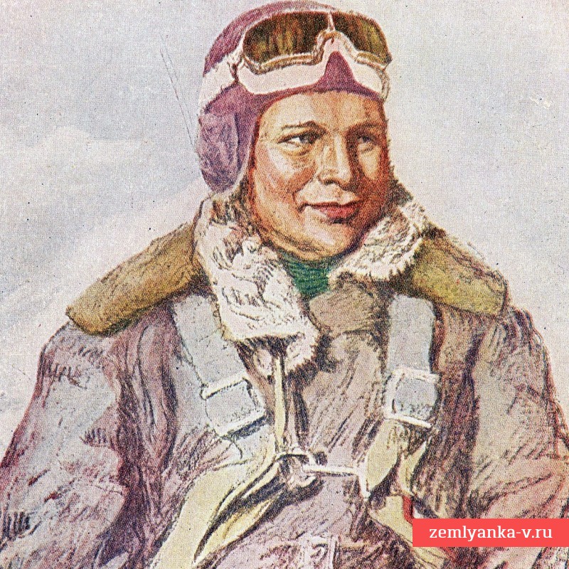 Открытка «Герой Советского союза летчик-истребитель Г.Г. Петров», 1942 г.