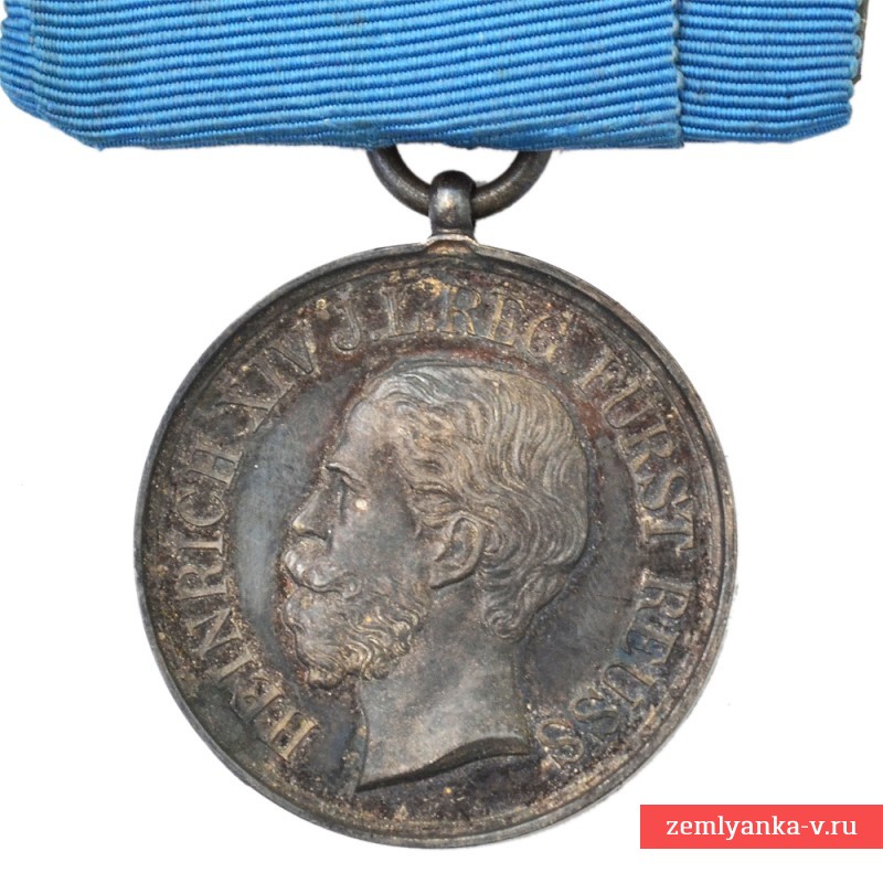 Серебряная медаль за 30 лет гражданской выслуги на колодке, княжество Ройс