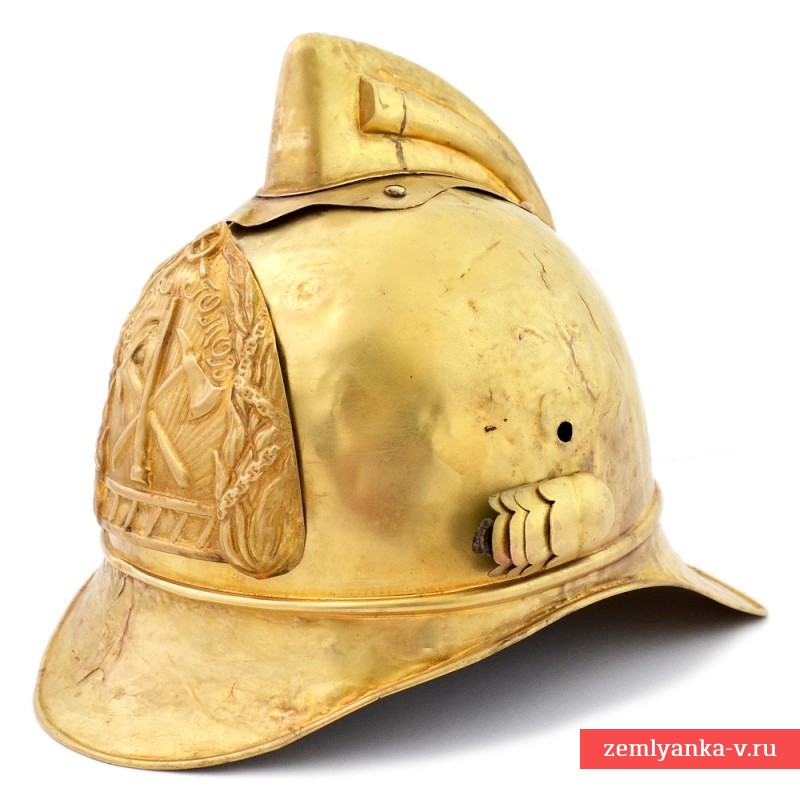 Латунная каска высшего командного состава советских пожарных, 1920-х годов