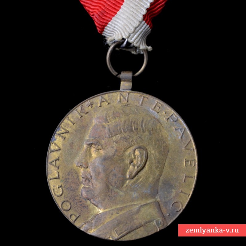 Хорватская медаль Анте Павелича «За храбрость», степень в золоте. 1941 год.