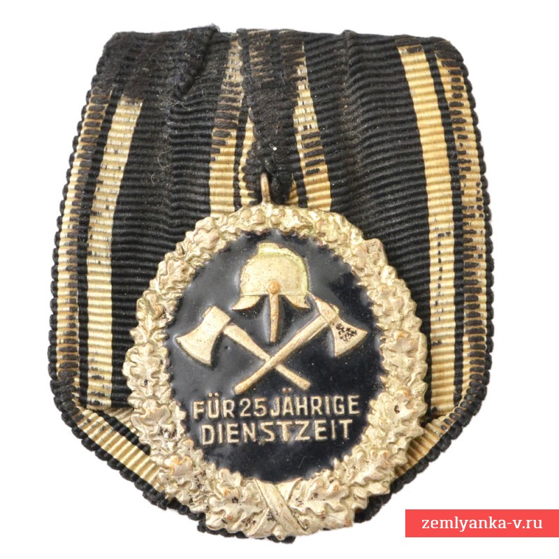 Прусская медаль за 25 лет выслуги в пожарной охране, 1 тип