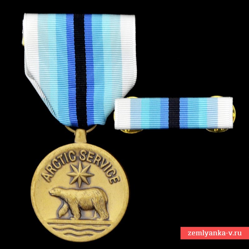 Медаль береговой охраны США за службу в Арктике, с планкой