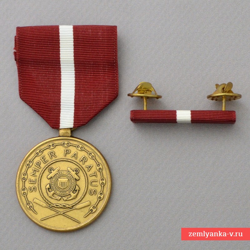 Медаль Береговой охраны США "За безупречную службу" образца 1923 года, 1 тип, с планкой 