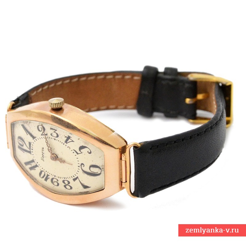 Мужские золотые дореволюционные наручные часы «Борель»