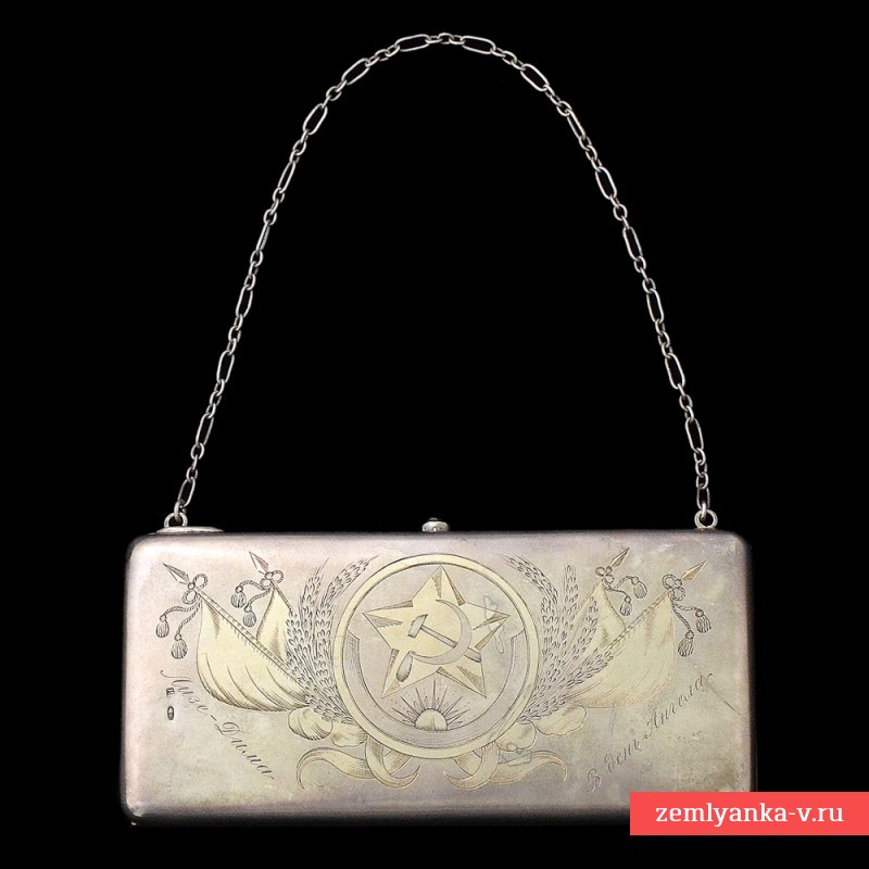Серебряная женская сумка