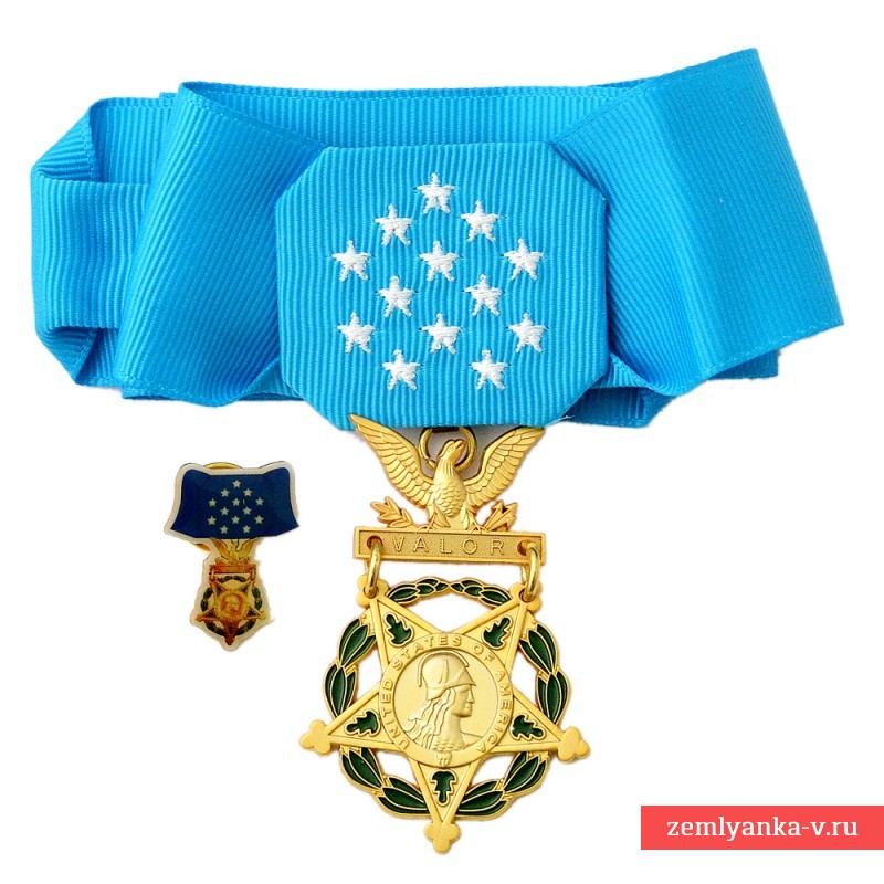 Медаль Почета Армии США образца 1944 года, с миниатюрой. копия.