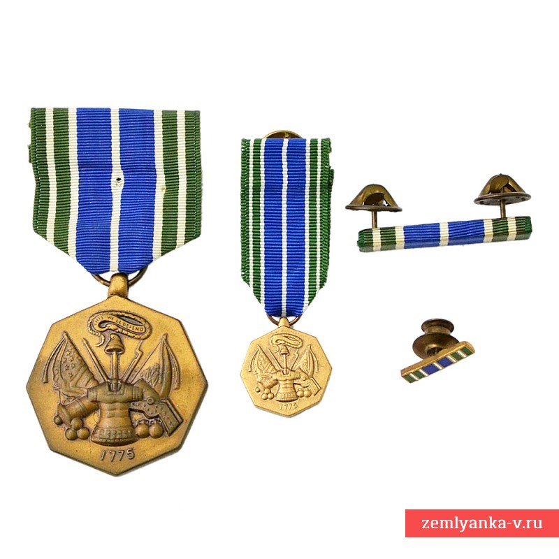 Медаль за достижения в Армии США образца 1981 года, с миниатюрой и планками