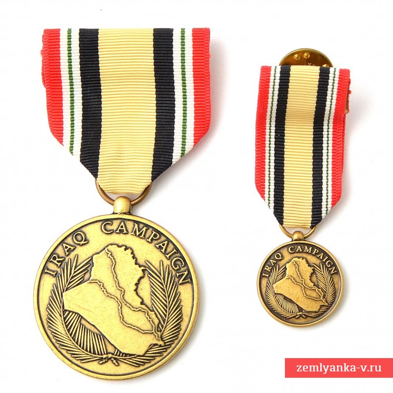 Медаль участника военной кампании в Ираке образца 2004 года, с миниатюрой