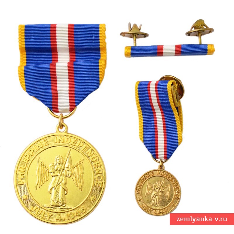 Медаль «Независимость Филиппин 4 июля 1946 года» с миниатюрой и планкой