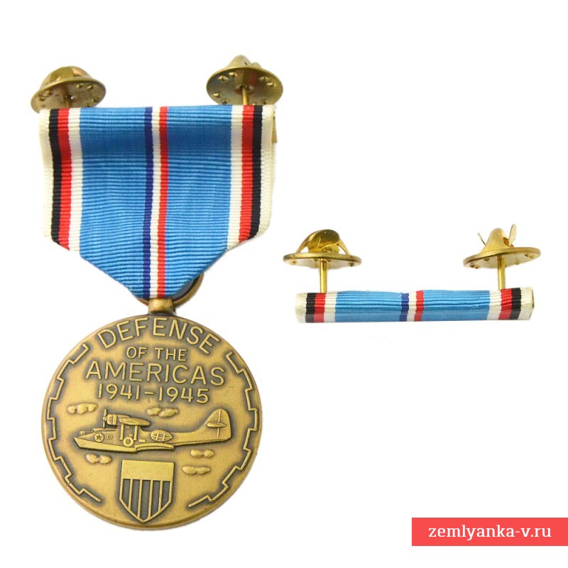 Медаль в память 50-ой годовщины обороны Америки, с планкой