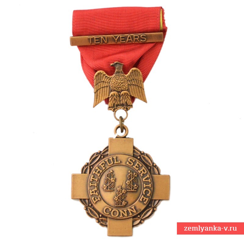 Медаль Национальной гвардии штата Коннектикут за 10 лет выслуги