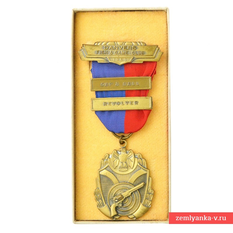 Бронзовая медаль денверского клуба охоты и рыбаки за стрельбу из капсюльного револьвера, 1960 г.