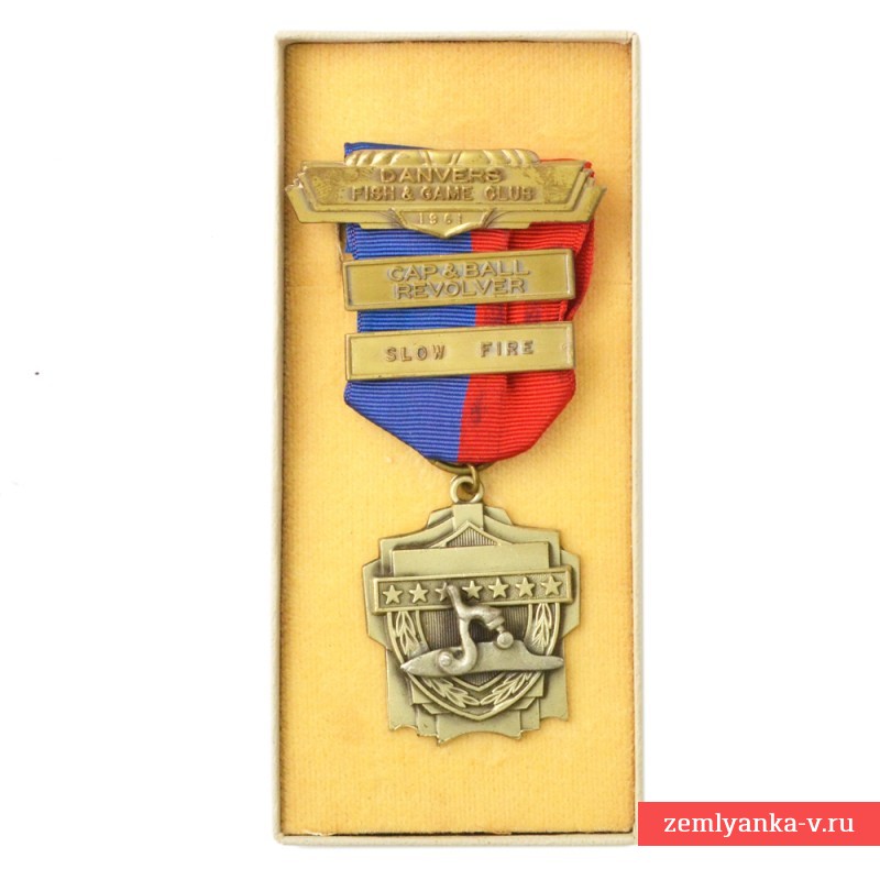 Бронзовая медаль денверского клуба охоты и рыбаки за стрельбу из капсюльного револьвера, 1961 г.