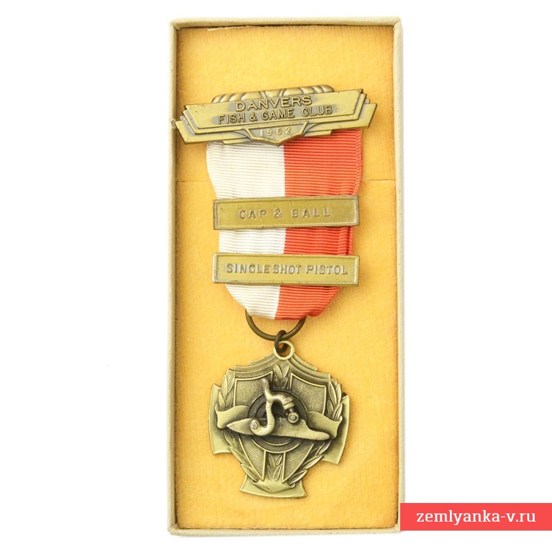 Бронзовая медаль денверского клуба охоты и рыбаки за стрельбу из капсюльного револьвера, 1962 г.
