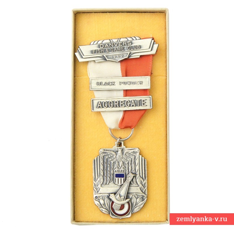 Серебряная медаль денверского клуба охоты и рыбаки за стрельбу из оружия с дымным порохом, 1962 г.
