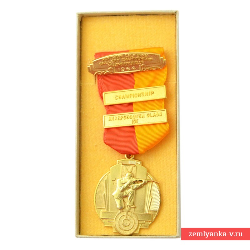 Золотая медаль открытого чемпионата стрелкового клуба г. Уиллоус Северной Калифорнии, 1964 г.