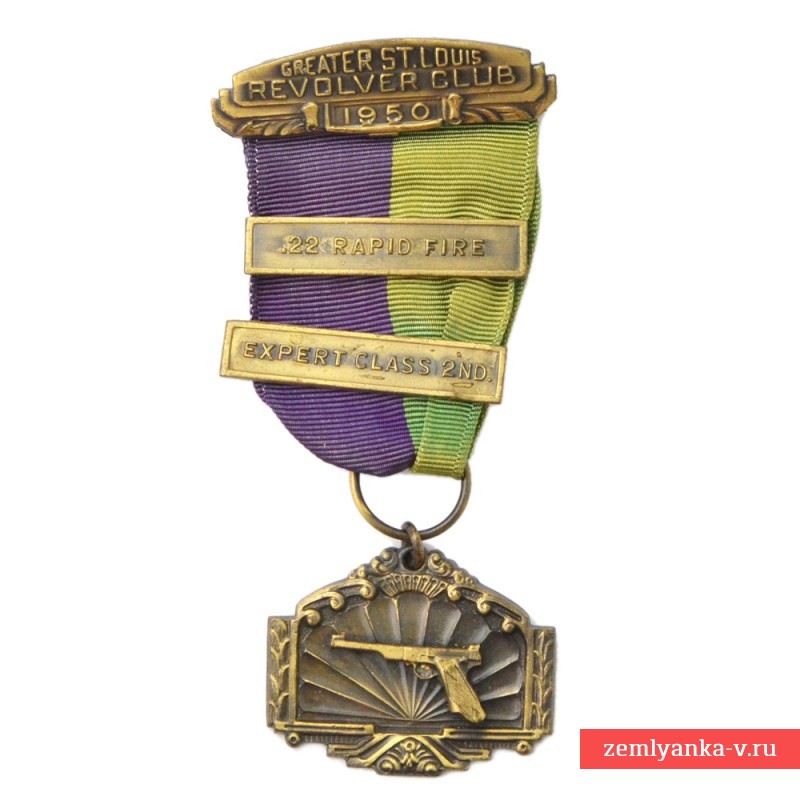 Бронзовая медаль «Револьверного клуба Большой Сент-Луис», 1950 г.