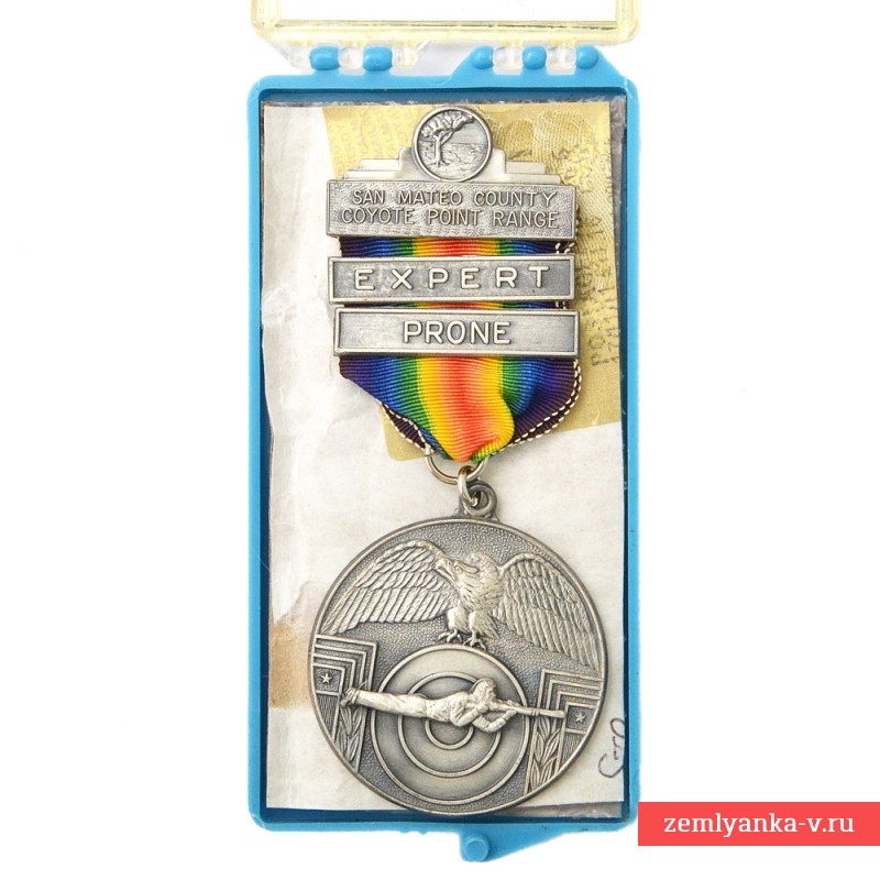 Серебряная медаль за стрельбу округа Сан Матео, Калифорния.