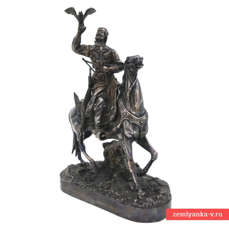 Серебряная скульптура «Царский сокольничий XVI века», Е. Напс
