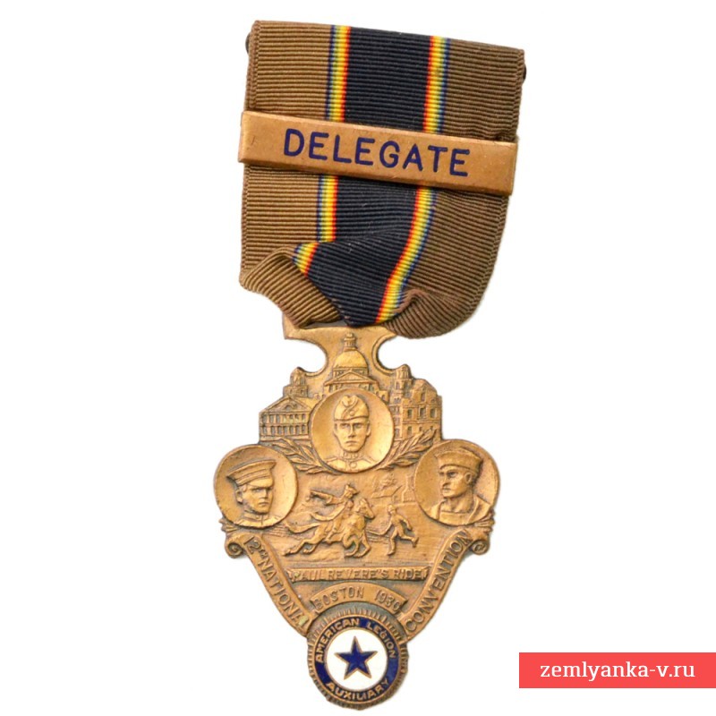 Медаль национального съезда Американского легиона(Вспомогательный корпус) в Бостоне, 1930 г.