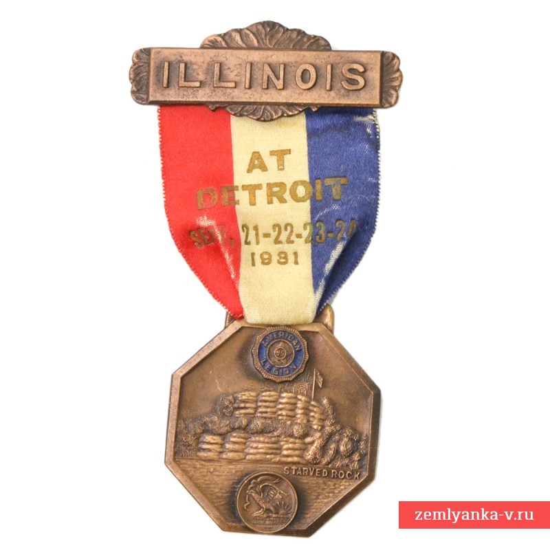 Медаль съезда Американского легиона в Иллинойсе, Детройт. 1931 г.