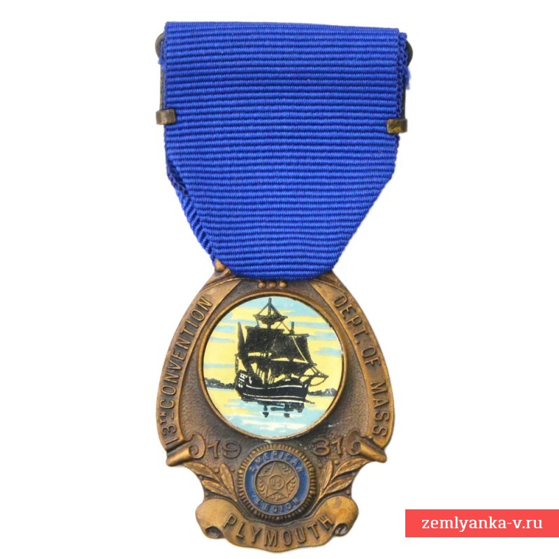 Медаль съезда Американского легиона в Массачусетсе, Плимут. 1931 г.