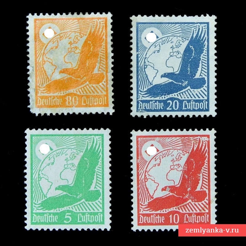 4 марки из серии «Марки авиапочты»*, 1934 г.