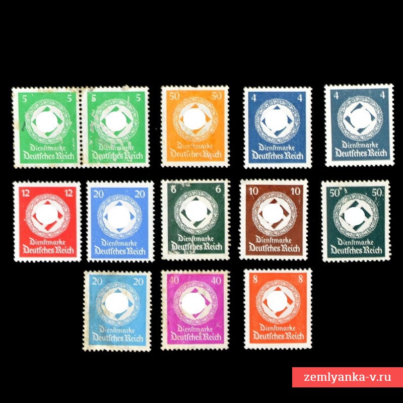 Серия служебных марок 3 Рейха*/**