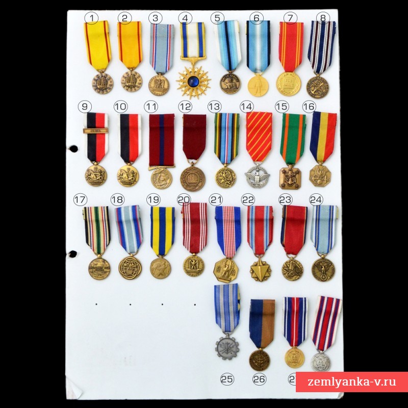 Миниатюрные версии медалей США