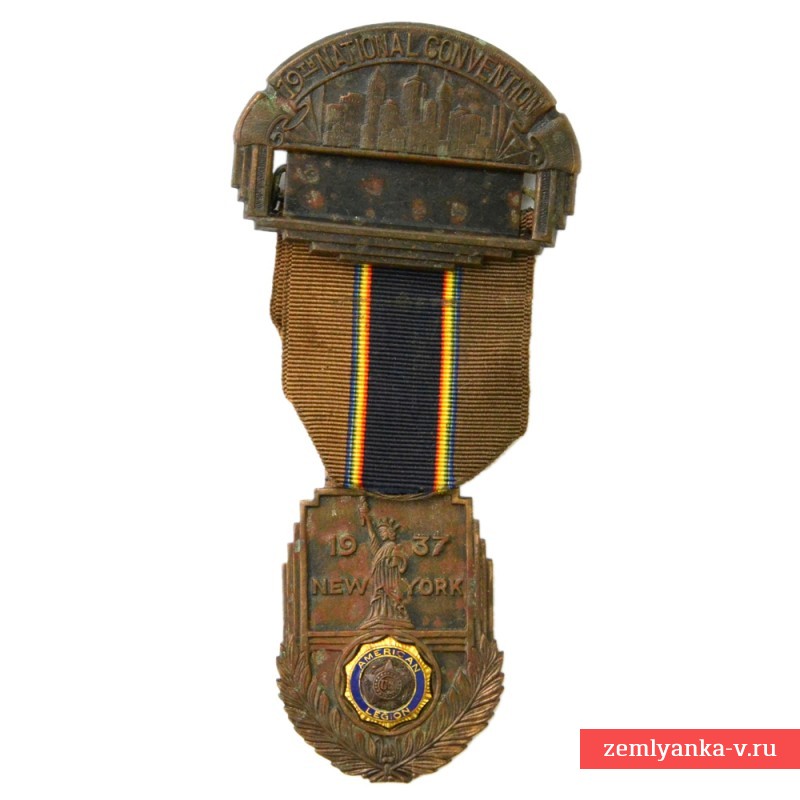 Медаль национального съезда Американского легиона в Нью-Йорке, 1937 г.