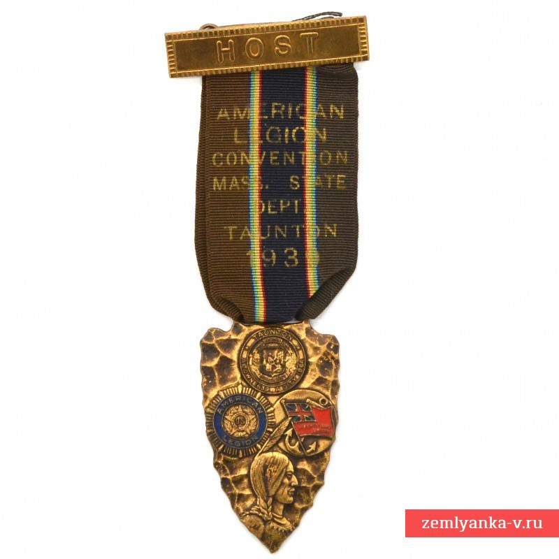 Медаль съезда Американского легиона в г. Тонтон, Массачусетс, 1939 г.