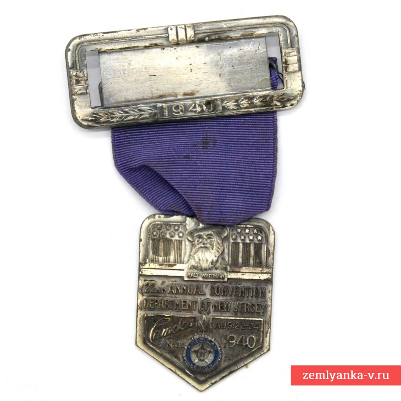 Медаль съезда Американского легиона в Нью-Джерси, 1940 г.