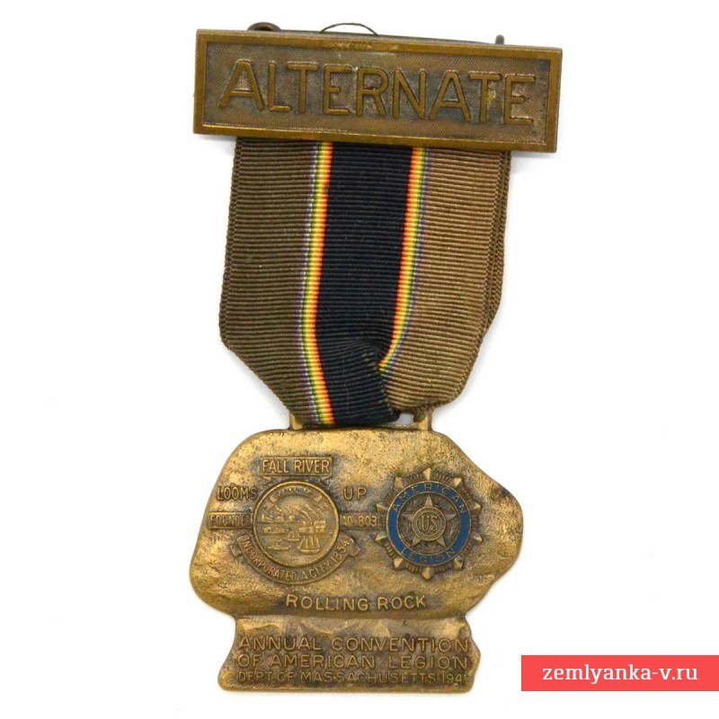 Медаль заместителя председателя съезда Американского легиона в г. Роллинг-Рок, 1941 г.