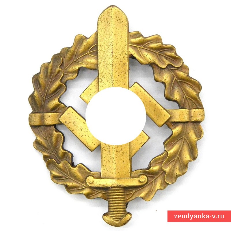 Спортивный знак SA, 3-й тип, в бронзе, Fechler