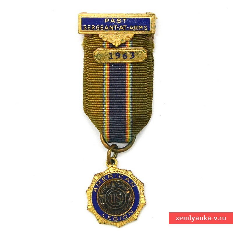 Должностная медаль на пилотку церемониймейстера Американского легиона в 1963 году