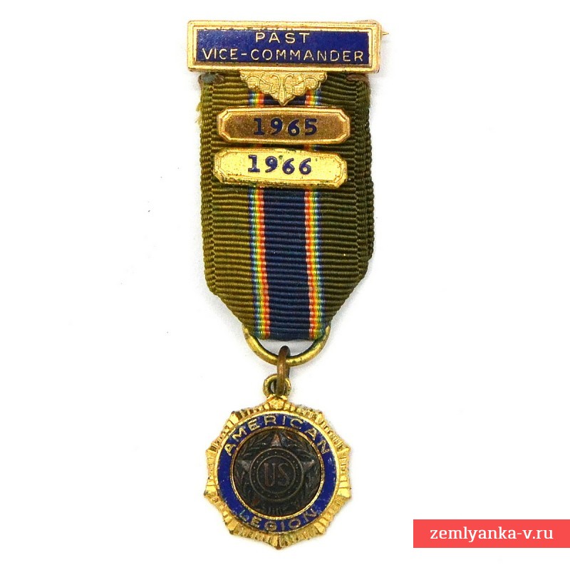 Должностная медаль на пилотку бывшего заместителя командира Американского легиона в 1965-66 гг
